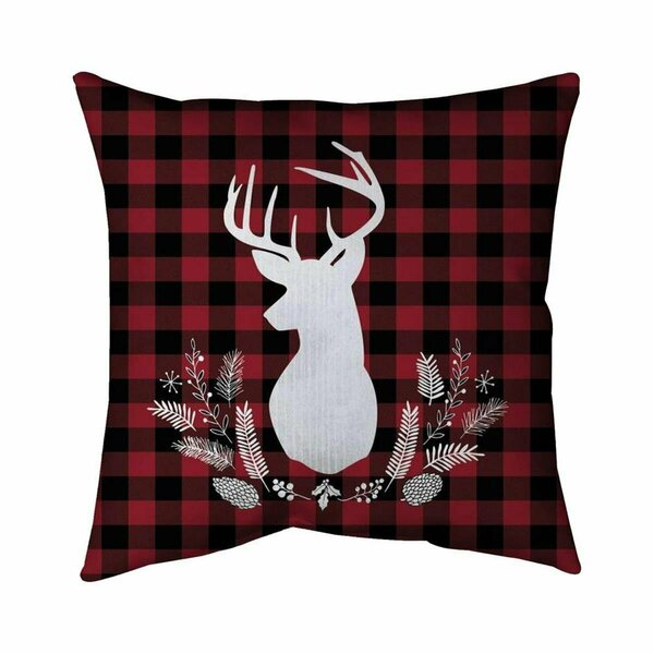 Begin Home Decor 20 x 20 in. Deer Plaid-Double Sided Print Indoor Pillow 5541-2020-HO2